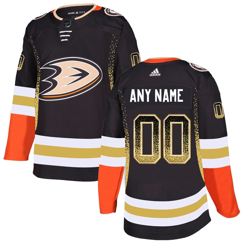 Anaheim Ducks Black Men's Customized Drift Fashion Adidas Jersey