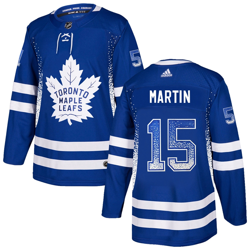 Maple Leafs 15 Matt Martin Blue Drift Fashion Adidas Jersey - Click Image to Close