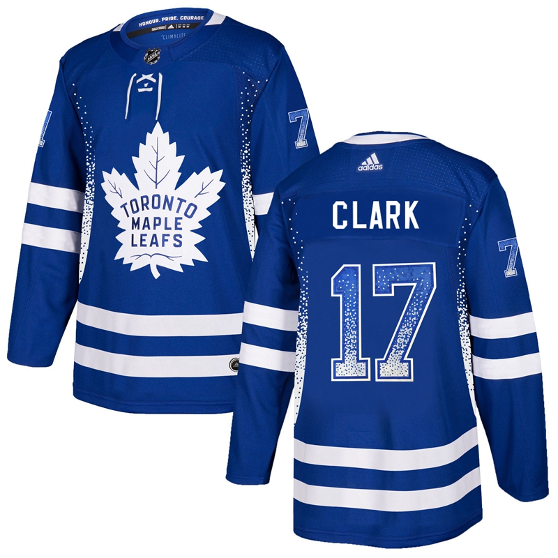 Maple Leafs 17 Wendel Clark Blue Drift Fashion Adidas Jersey