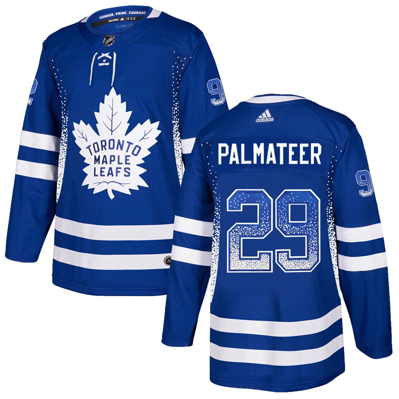 Maple Leafs 29 Mike Palmateer Blue Drift Fashion Adidas Jersey