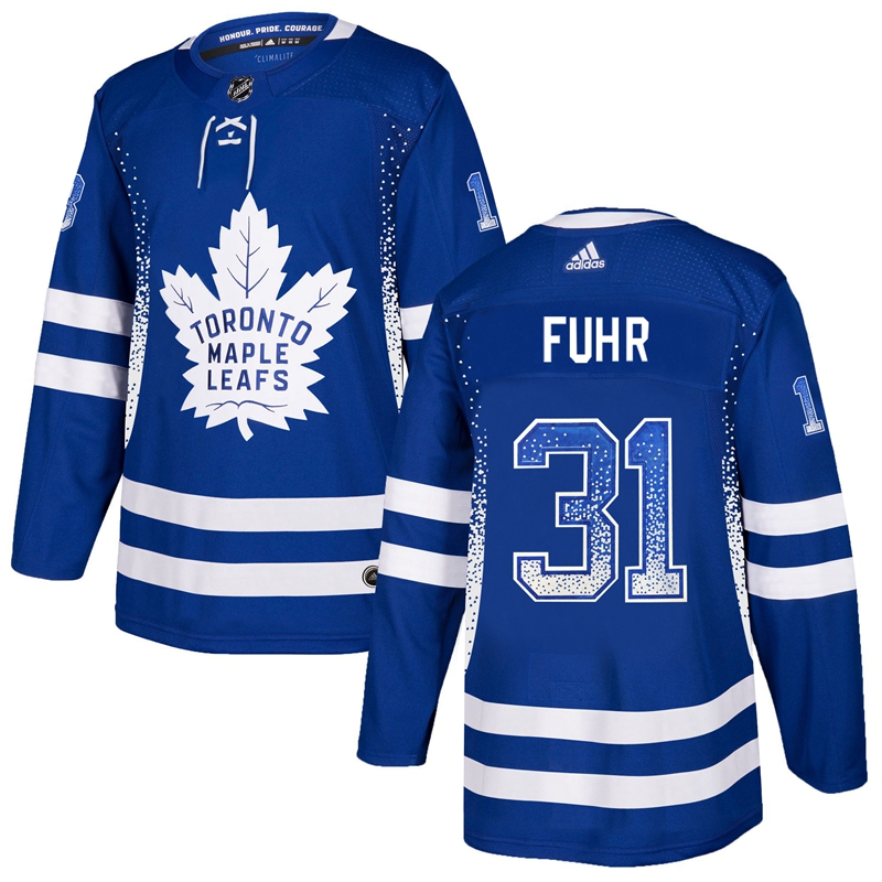 Maple Leafs 31 Grant Fuhr Blue Drift Fashion Adidas Jersey