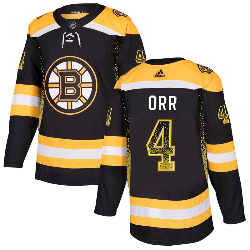 Bruins 4 Bobby Orr Black Drift Fashion Adidas Jersey - Click Image to Close