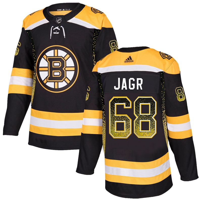 Bruins 68 Jaromir Jagr Black Drift Fashion Adidas Jersey