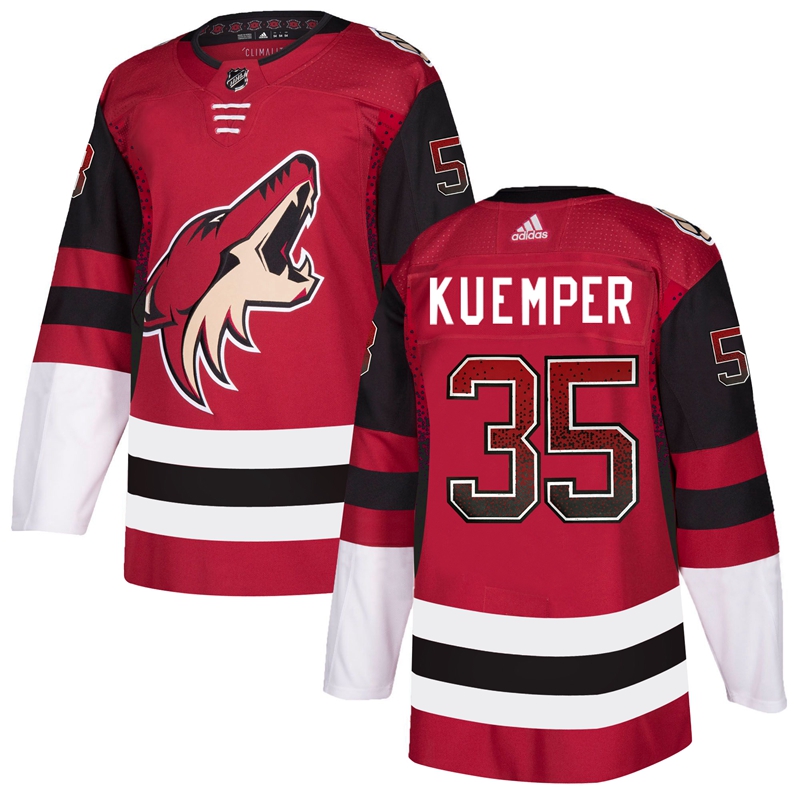 Coyotes 35 Darcy Kuemper Red Drift Fashion Adidas Jersey