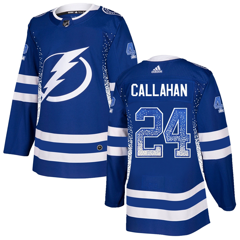 Lightning 24 Ryan Callahan Blue Drift Fashion Adidas Jersey