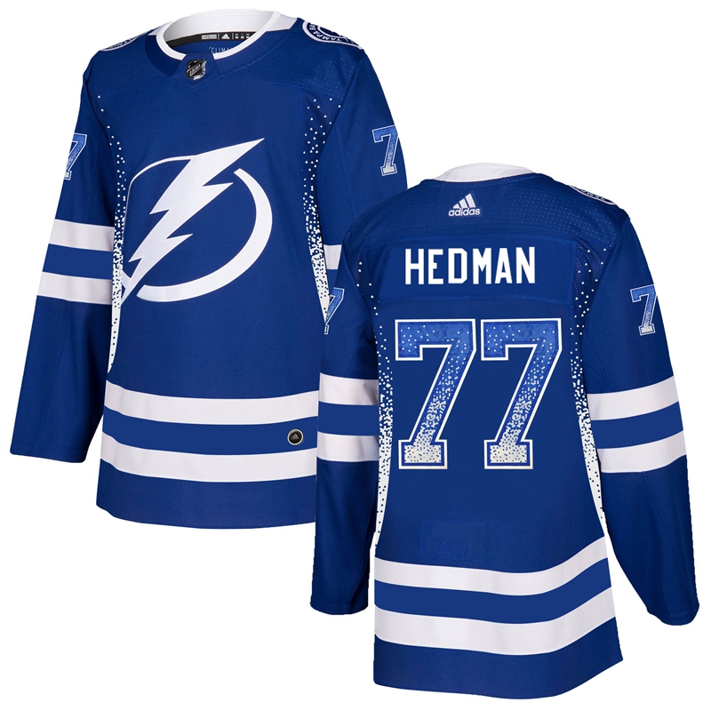 Lightning 77 Victor Hedman Blue Drift Fashion Adidas Jersey