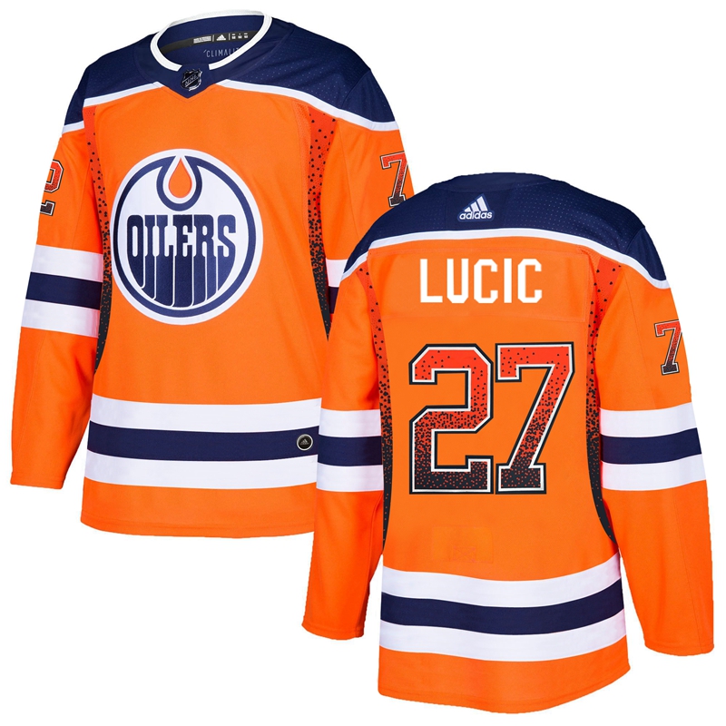 Oilers 27 Milan Lucic Orange Drift Fashion Adidas Jersey