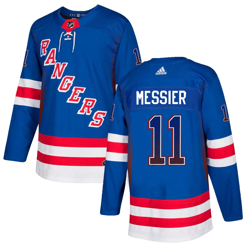 Rangers 11 Mark Messier Blue Drift Fashion Adidas Jersey