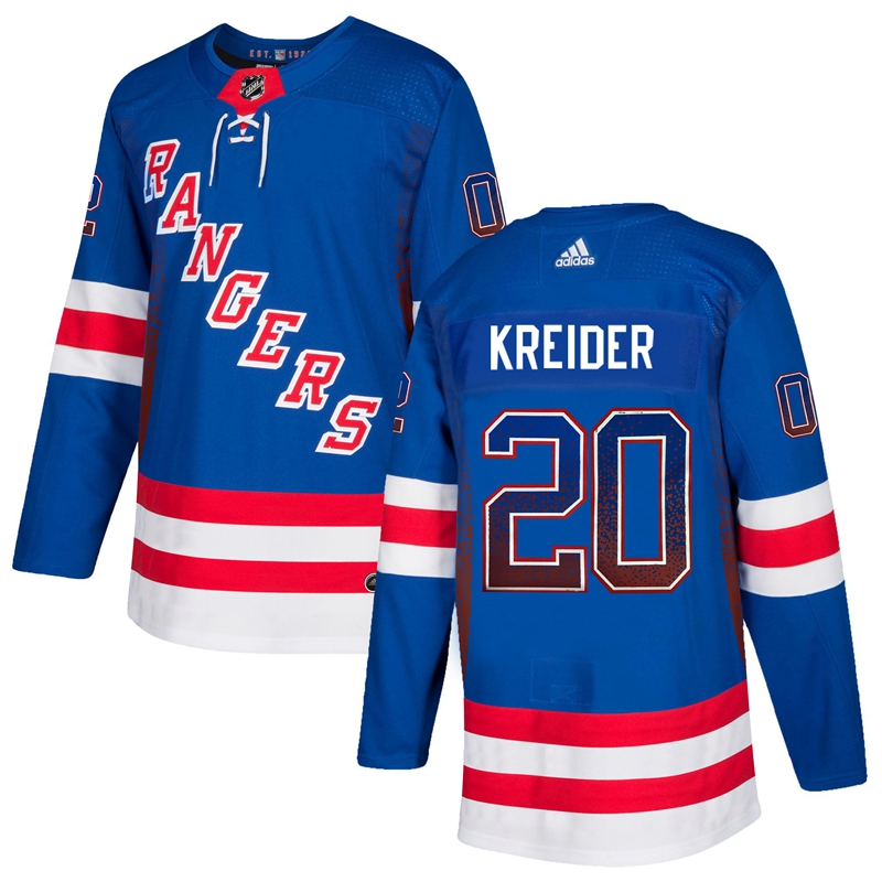 Rangers 20 Chris Kreider Blue Drift Fashion Adidas Jersey