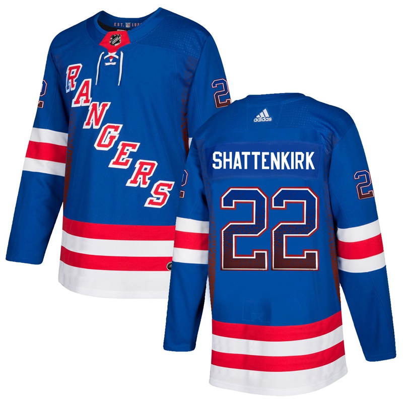 Rangers 22 Kevin Shattenkirk Blue Drift Fashion Adidas Jersey