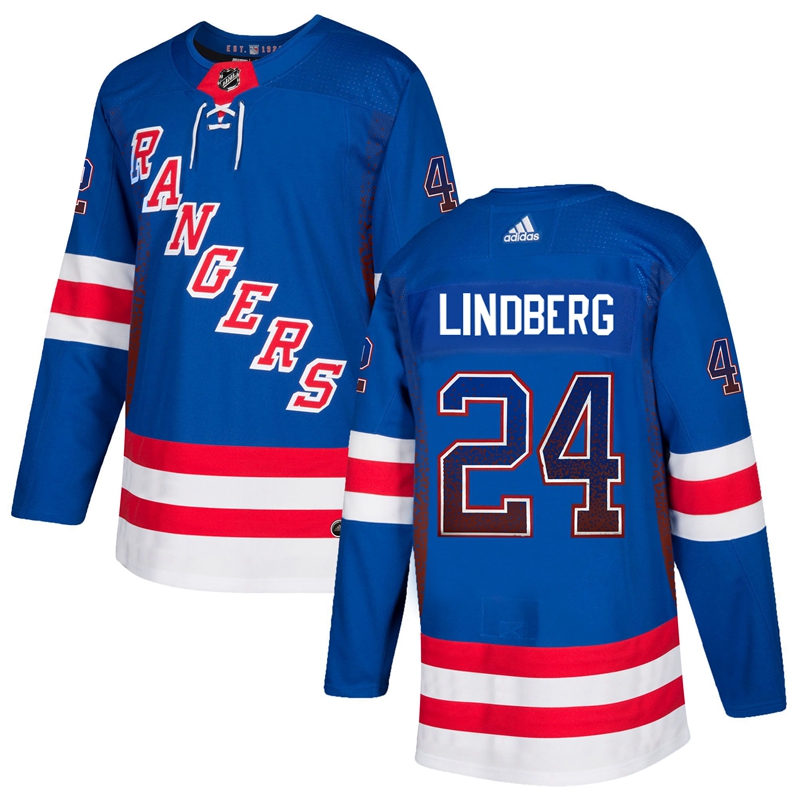 Rangers 24 Oscar Lindberg Blue Drift Fashion Adidas Jersey