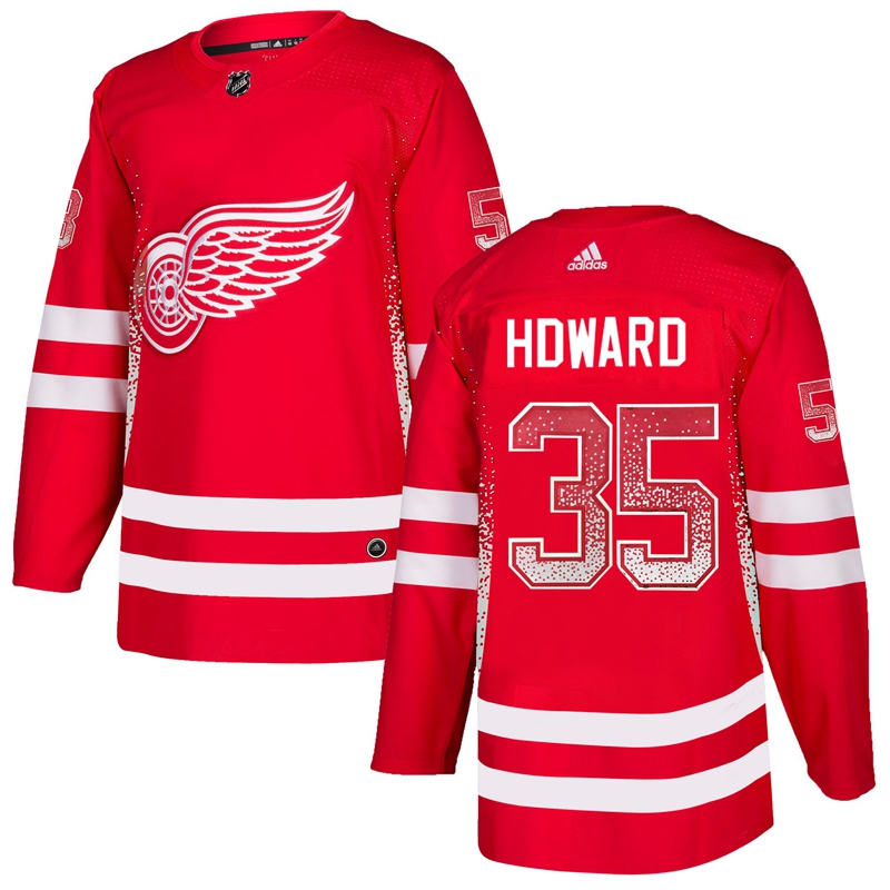 Red Wings 35 Jimmy Howard Red Drift Fashion Adidas Jersey
