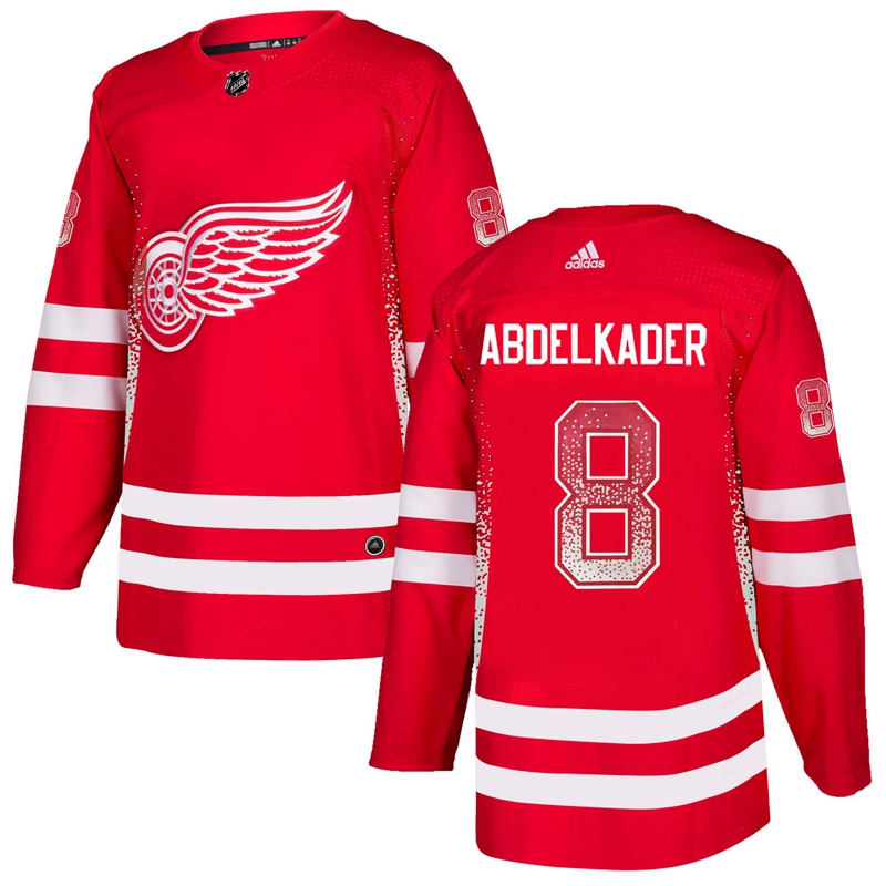 Red Wings 8 Justin Abdelkader Red Drift Fashion Adidas Jersey