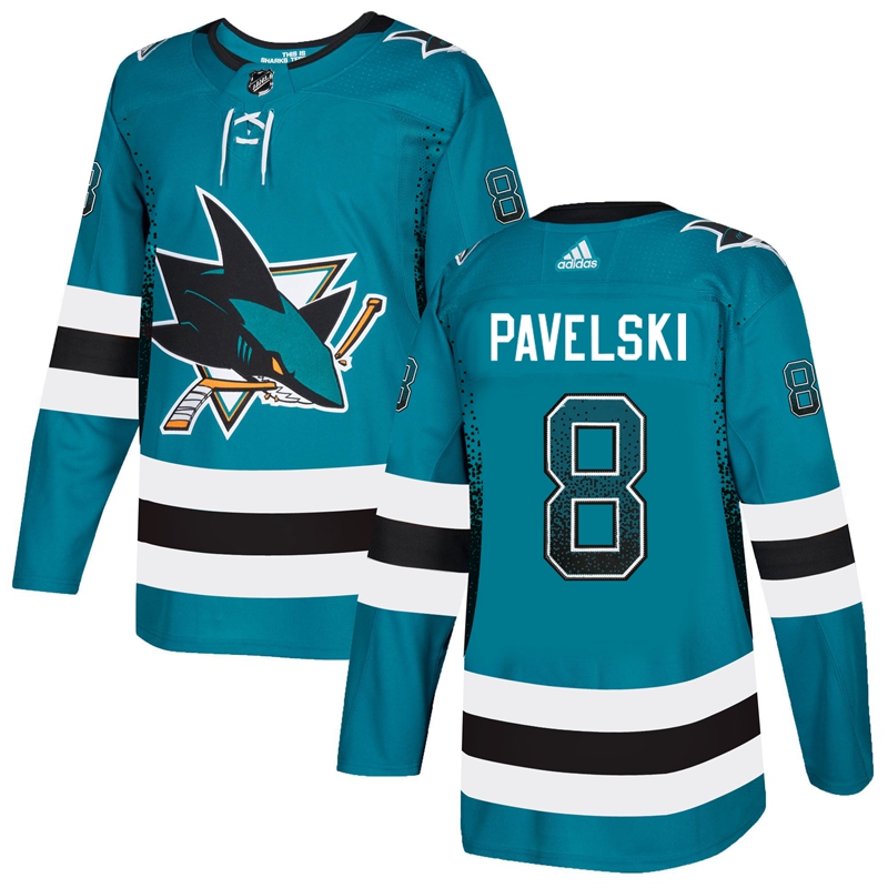 Sharks 8 Joe Pavelski Teal Drift Fashion Adidas Jersey