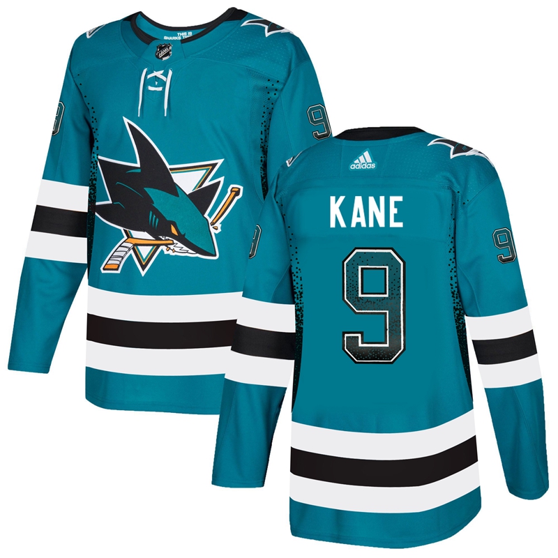 Sharks 9 Evander Kane Teal Drift Fashion Adidas Jersey