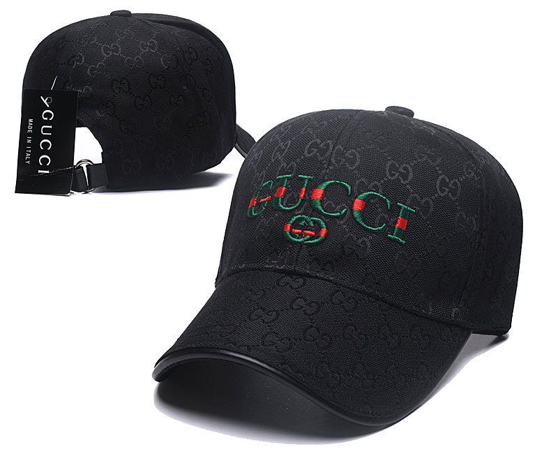 Gucci Fresh Logo Black Fashion Peaked Adjustable Hat SG