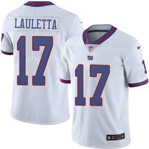 Nike Giants 17 Kyle Lauletta White Youth Color Rush Limited Jersey - Click Image to Close