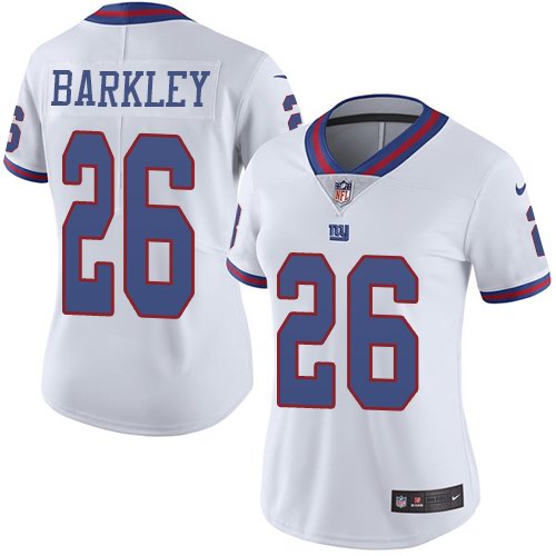 Nike Giants 26 Saquon Barkley White Women Color Rush Limited Jersey Nike Giants 26 Saquon Barkley White Women Color Rush Limited Jersey