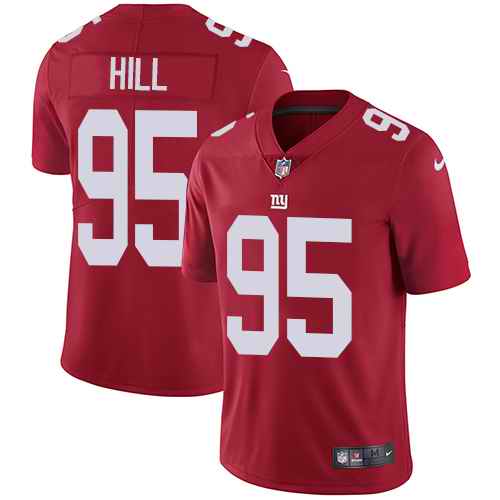 Nike Giants 95 B.J. Hill Red Alternate Men's Stitched NFL Vapor Untouchable Limited Jersey