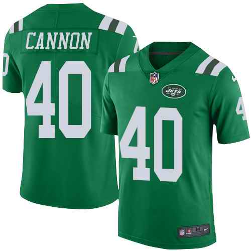 Nike Jets 40 Trenton Cannon Green Youth Color Rush Limited Jersey