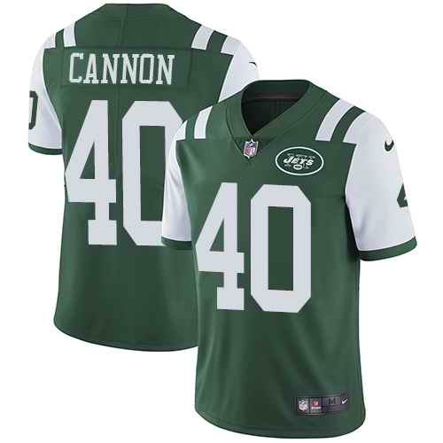 Nike Jets 40 Trenton Cannon Green Youth Vapor Untouchable Limited Jersey