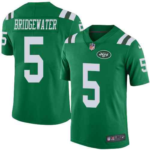Nike Jets 5 Teddy Bridgewater Green Youth Color Rush Limited Jersey