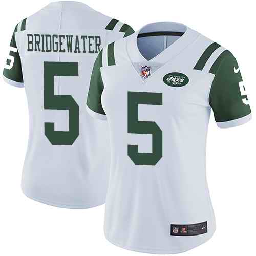 Nike Jets 5 Teddy Bridgewater White Women Vapor Untouchable Limited Jersey