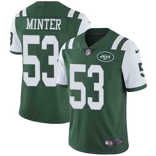 Nike Jets 53 Kevin Minter Green Youth Vapor Untouchable Limited Jersey