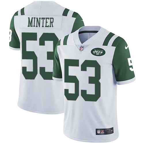 Nike Jets 53 Kevin Minter White Youth Vapor Untouchable Limited Jersey - Click Image to Close