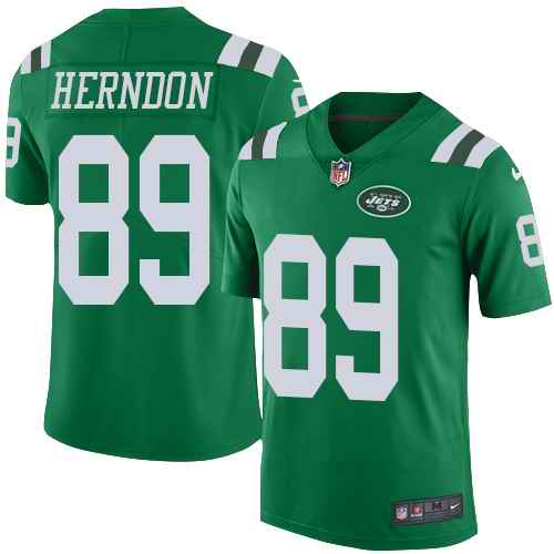 Nike Jets 89 Chris Herndon Green Youth Color Rush Limited Jersey