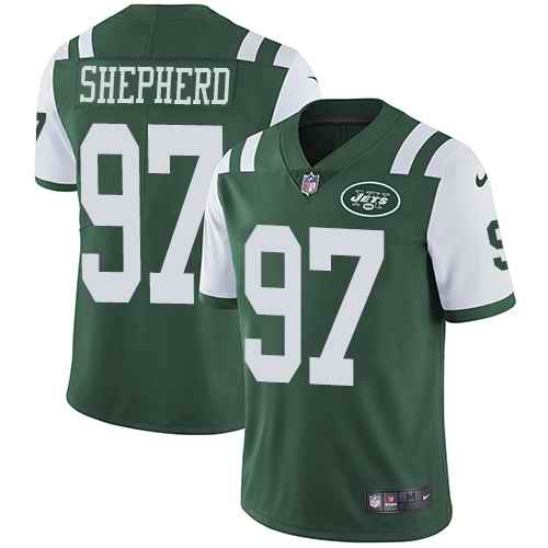 Nike Jets 97 Nathan Shepherd Green Youth Vapor Untouchable Limited Jersey