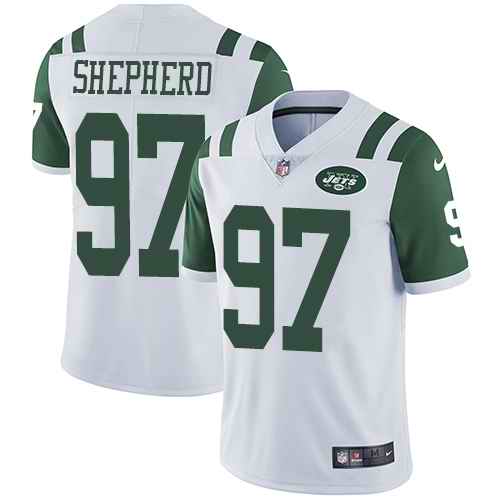 Nike Jets 97 Nathan Shepherd White Youth Vapor Untouchable Limited Jersey