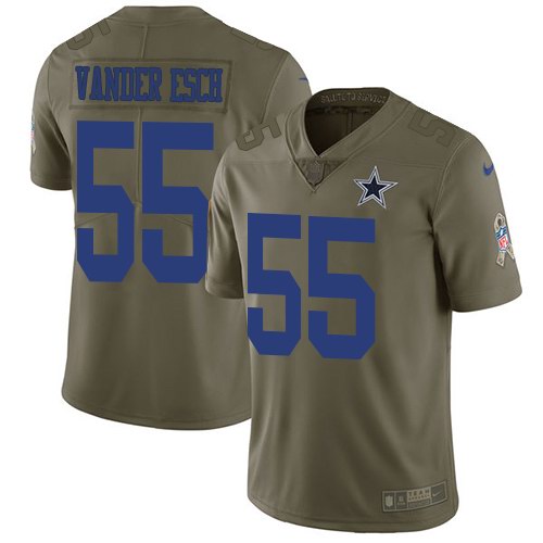 Nike Cowboys 55 Leighton Vander Esch Olive Salute To Service Limited Jersey