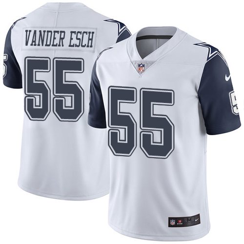 Nike Cowboys 55 Leighton Vander Esch White Youth Color Rush Limited Jersey