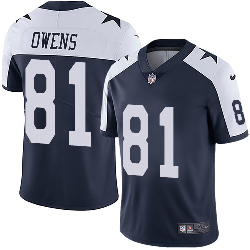 Nike Cowboys 81 Terrell Owens Navy Throwback Vapor Untouchable Limited Jersey