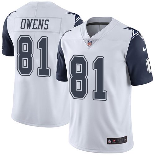 Nike Cowboys 81 Terrell Owens White Color Rush Limited Jersey