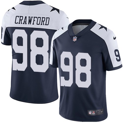 Nike Cowboys 98 Tyrone Crawford Navy Throwback Vapor Untouchable Limited Jersey