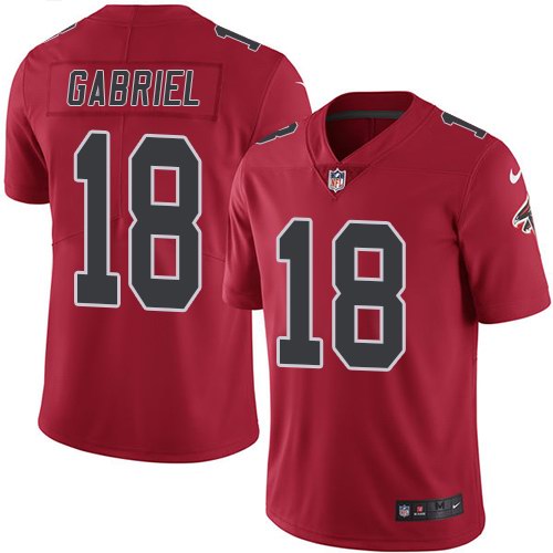Nike Falcons 18 Taylor Gabriel Red Color Rush Limited Jersey