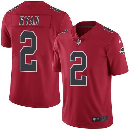 Nike Falcons 2 Matt Ryan Red Color Rush Limited Jersey