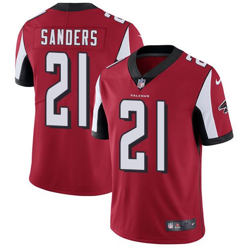 Nike Falcons 21 Deion Sanders Red Vapor Untouchable Limited Jersey