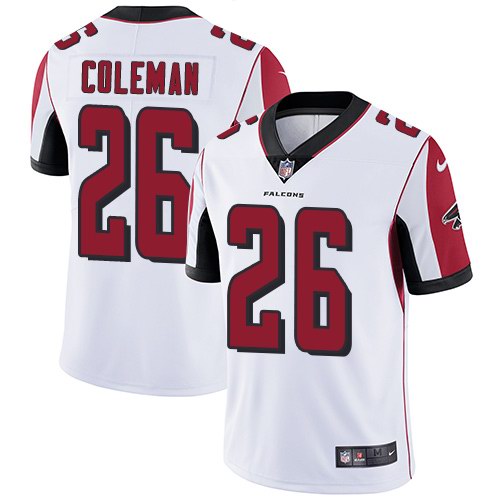Nike Falcons 26 Tevin Coleman White Vapor Untouchable Limited Jersey