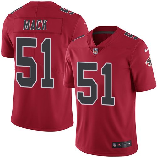 Nike Falcons 51 Alex Mack Red Color Rush Limited Jersey