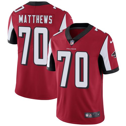 Nike Falcons 70 Jake Matthews Red Youth Vapor Untouchable Limited Jersey