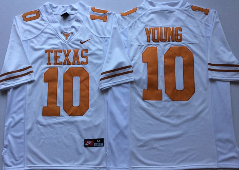 Texas Longhorns 10 Vince Young White Nike College Football Jersey