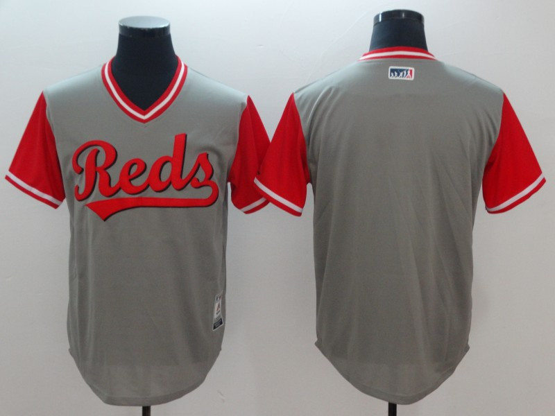Reds Blank Gray 2018 Players' Weekend Cool Base Jersey