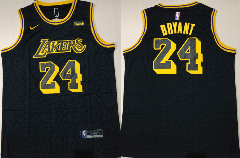 Lakers 24 Kobe Bryant Black City Edition Nike Swingman Jersey