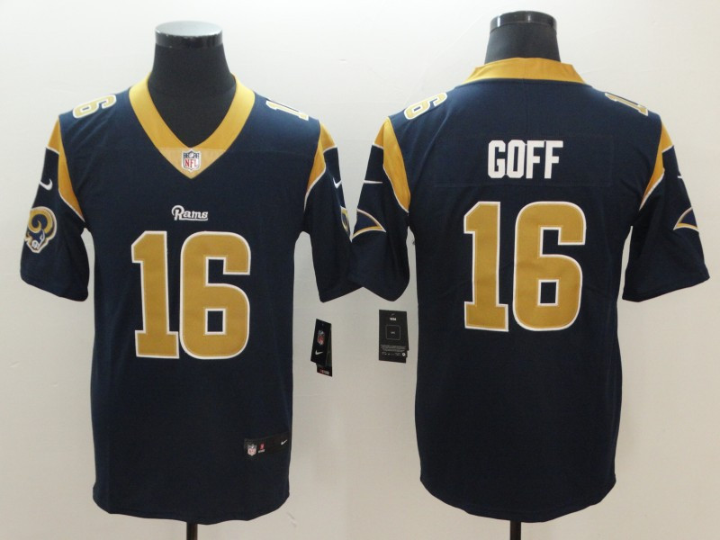 Nike Rams 16 Jared Goff Navy Vapor Untouchable Player Limited Jersey