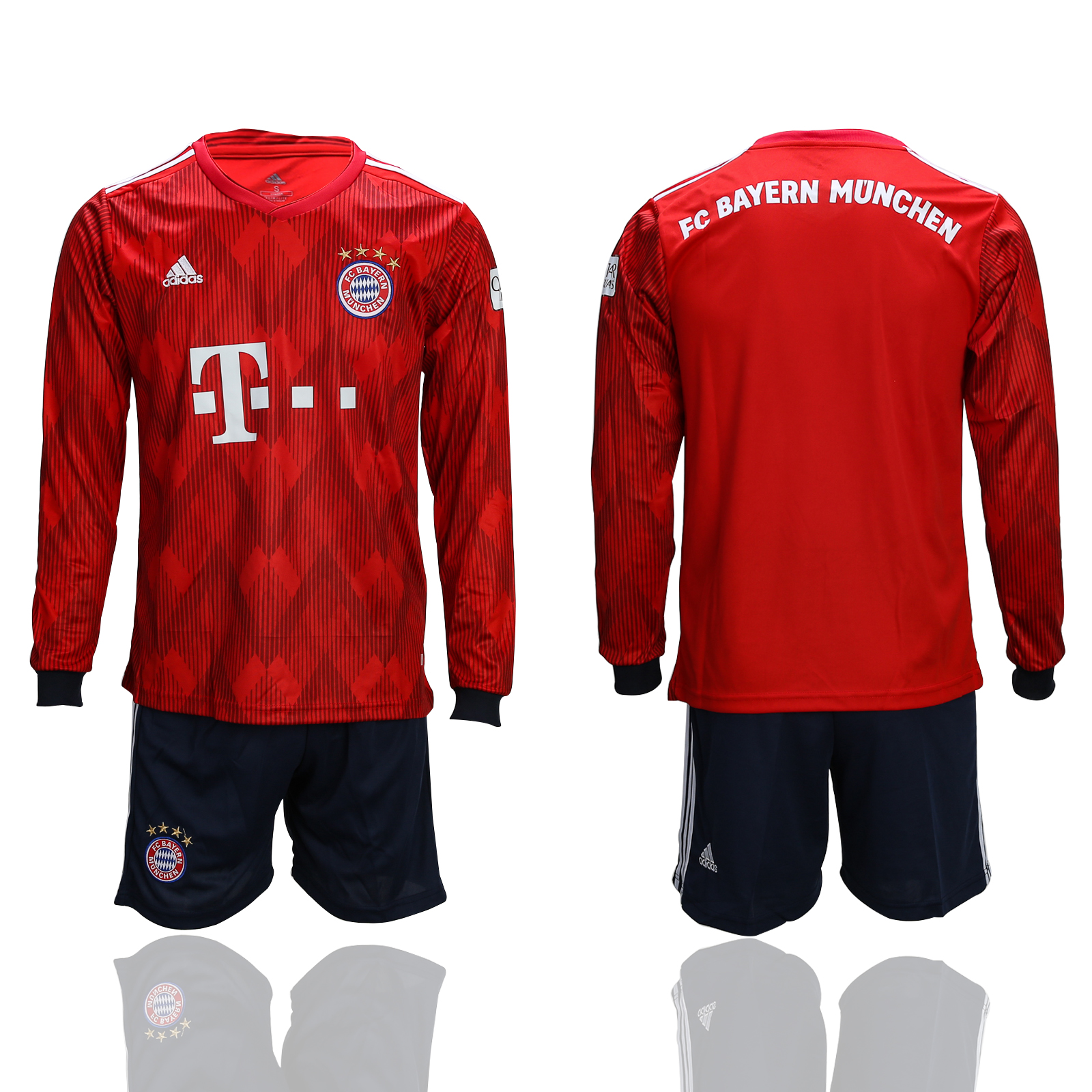 2018-19 Bayern Munich Home Long Sleeve Soccer Jersey