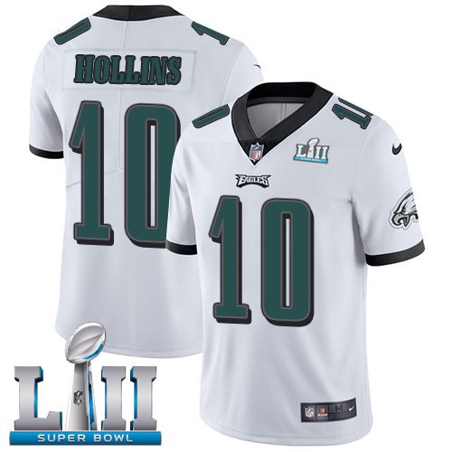 Nike Eagles 10 Mack Hollins White 2018 Super Bowl LII Youth Vapor Untouchable Limited Jersey