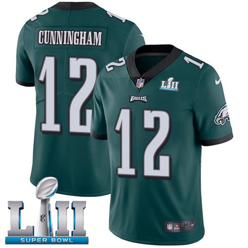 Nike Eagles 12 Randall Cunningham Green 2018 Super Bowl LII Youth Vapor Untouchable Limited Jersey